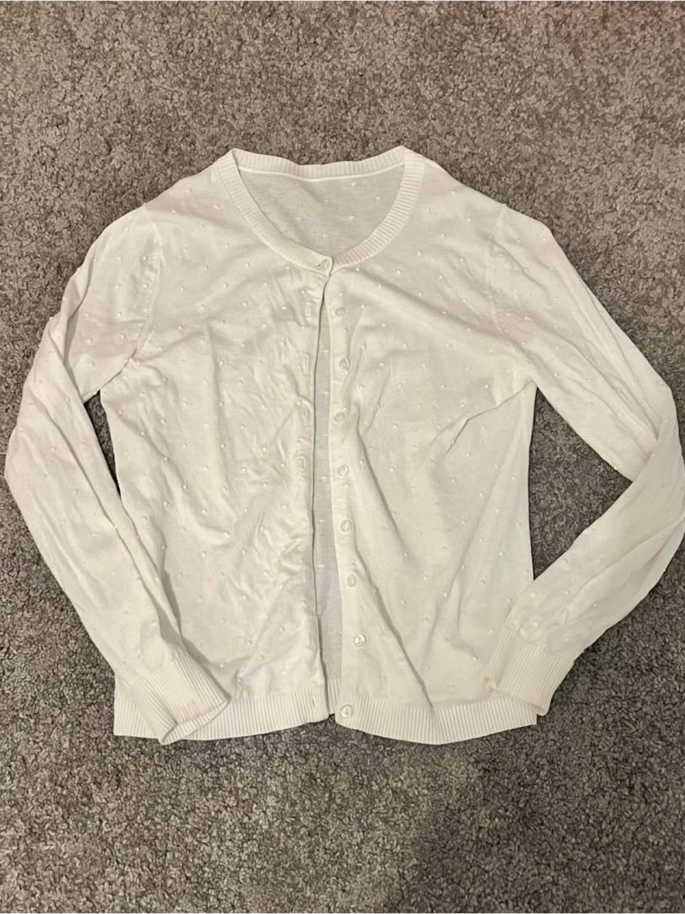 white cardigan
